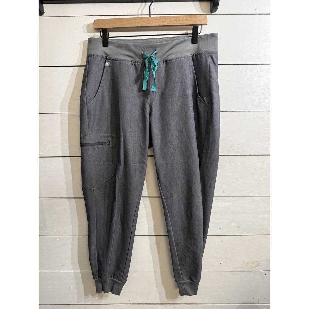 FIGS Zamora Gray Jogger Scrub Pants Womens Medium Petite Medical